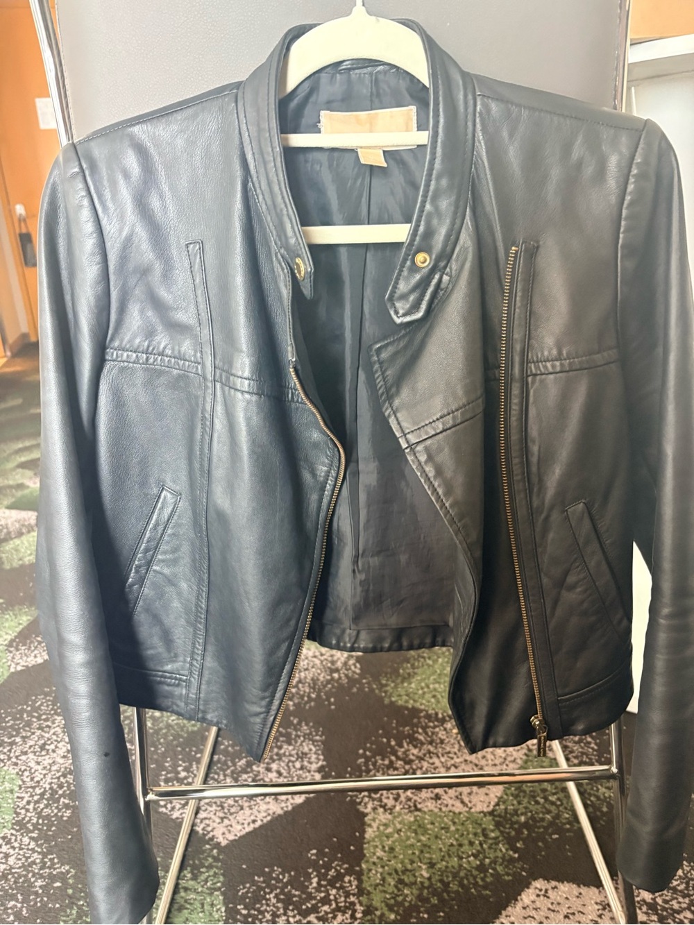Michael Kors leather black jacket great condition - Picture 3 of 8